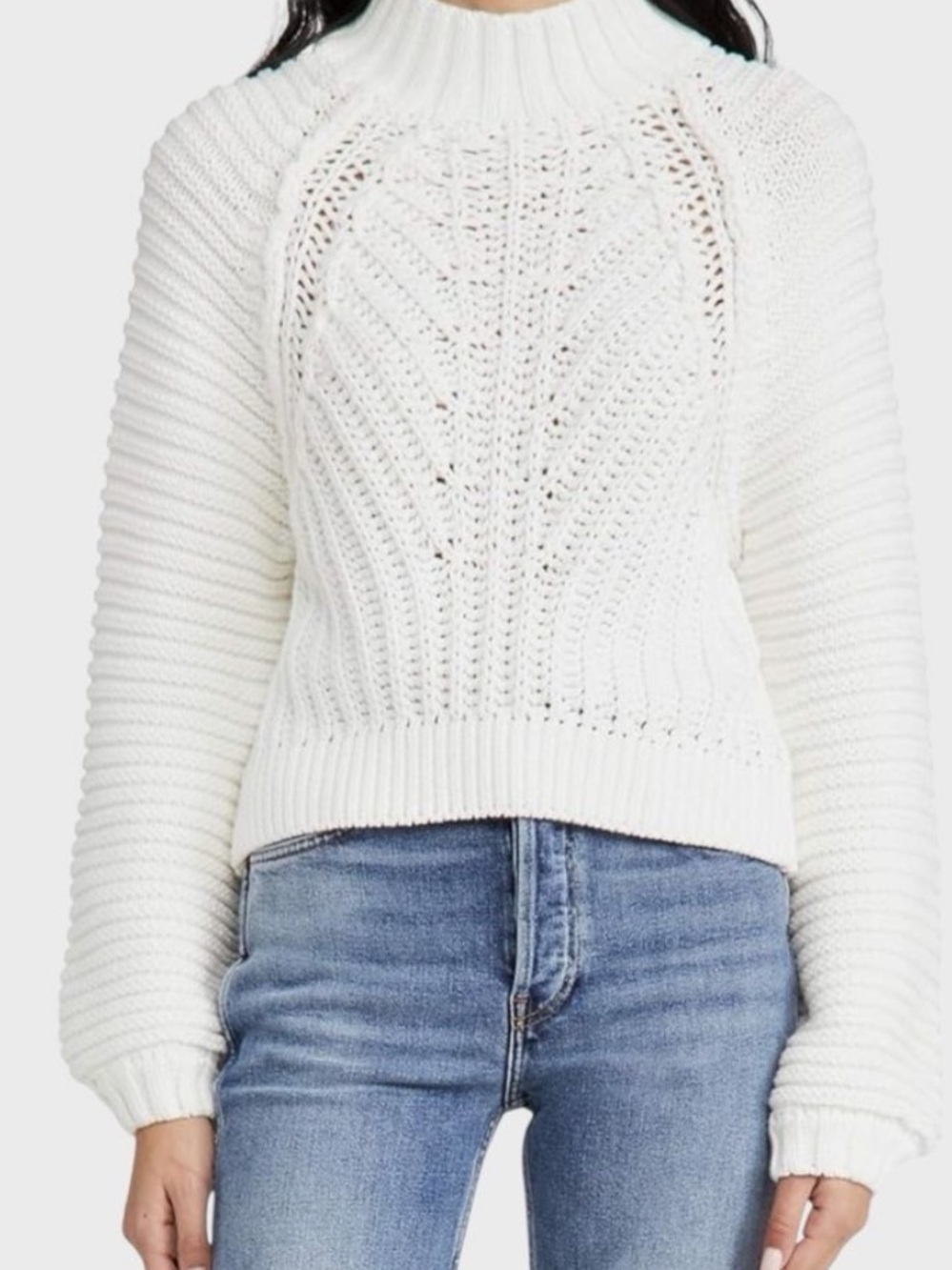 Free People Sweetheart Sweater Chunky Knit Mockneck Pullover | S